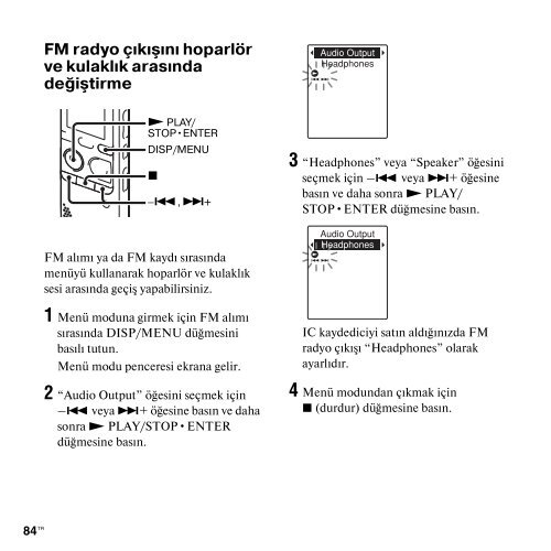 Sony ICD-PX312 - ICD-PX312 Istruzioni per l'uso Turco