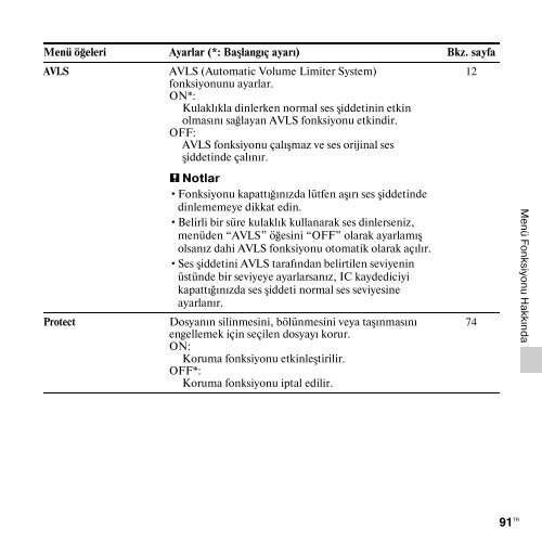 Sony ICD-PX312 - ICD-PX312 Istruzioni per l'uso Turco