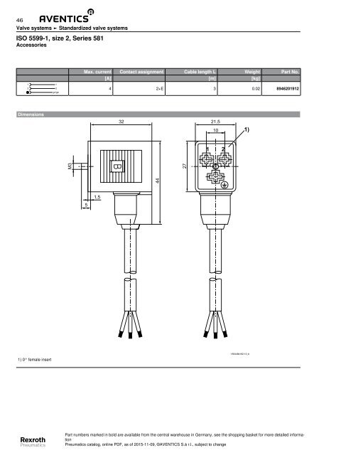 ISO 5599-1 size 2 series 581