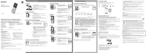 Sony ICD-UX543 - ICD-UX543 Istruzioni per l'uso Norvegese