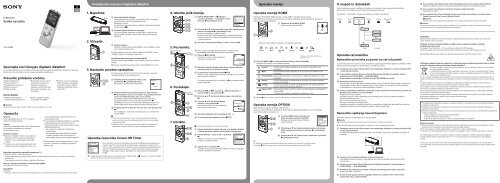 Sony ICD-UX543 - ICD-UX543 Istruzioni per l'uso Sloveno