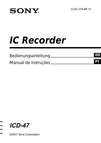 Sony ICD-47 - ICD-47 Istruzioni per l'uso Tedesco