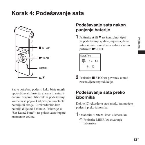 Sony ICD-UX300 - ICD-UX300 Istruzioni per l'uso Croato