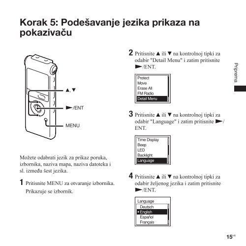 Sony ICD-UX300 - ICD-UX300 Istruzioni per l'uso Croato