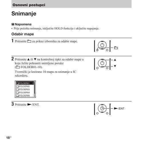 Sony ICD-UX300 - ICD-UX300 Istruzioni per l'uso Croato