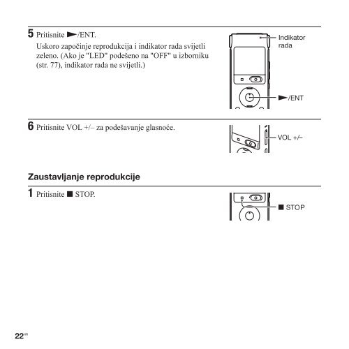 Sony ICD-UX300 - ICD-UX300 Istruzioni per l'uso Croato