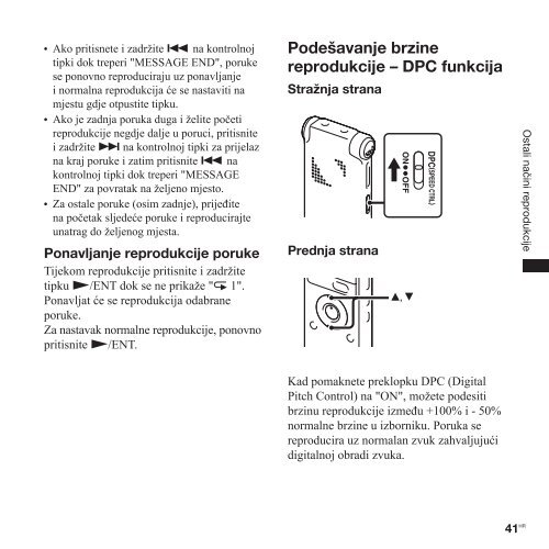 Sony ICD-UX300 - ICD-UX300 Istruzioni per l'uso Croato