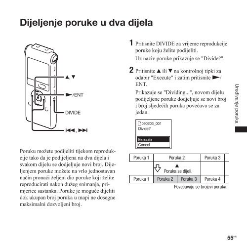 Sony ICD-UX300 - ICD-UX300 Istruzioni per l'uso Croato