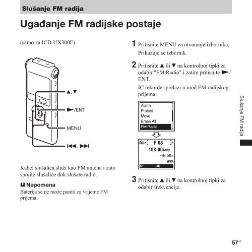 Sony ICD-UX300 - ICD-UX300 Istruzioni per l'uso Croato