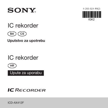 Sony ICD-AX412F - ICD-AX412F Istruzioni per l'uso Croato