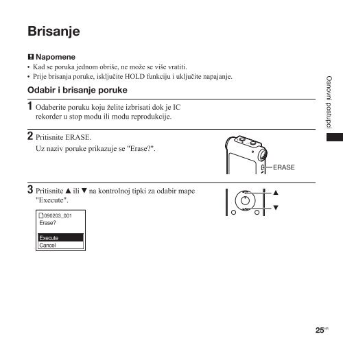 Sony ICD-UX300F - ICD-UX300F Istruzioni per l'uso Croato