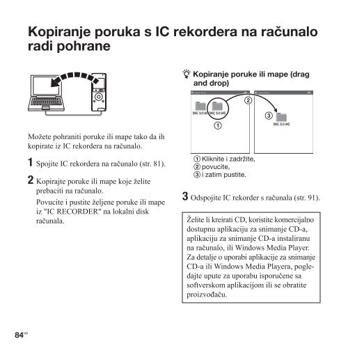 Sony ICD-UX300F - ICD-UX300F Istruzioni per l'uso Croato