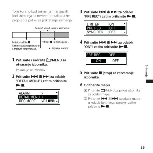 Sony ICD-SX850 - ICD-SX850 Istruzioni per l'uso Croato