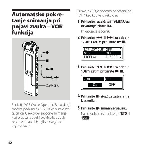 Sony ICD-SX850 - ICD-SX850 Istruzioni per l'uso Croato