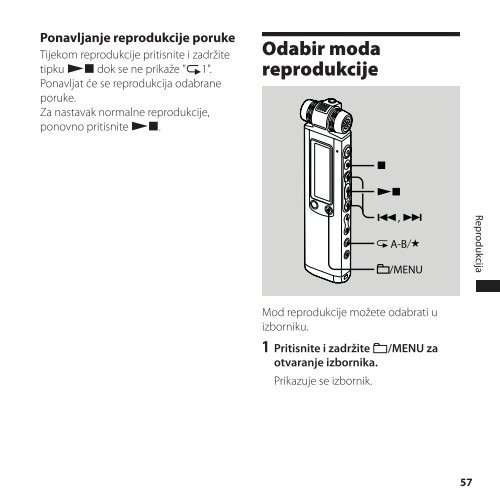 Sony ICD-SX850 - ICD-SX850 Istruzioni per l'uso Croato