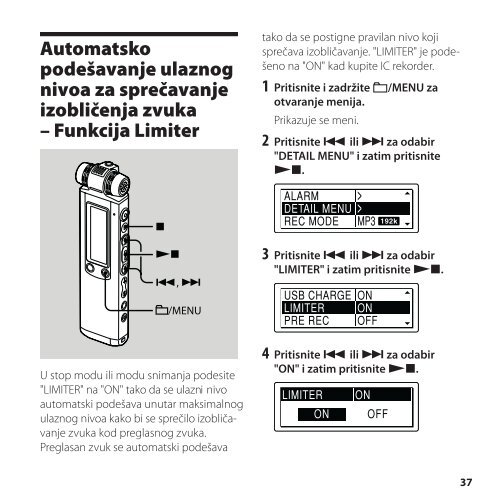 Sony ICD-SX850 - ICD-SX850 Istruzioni per l'uso Serbo