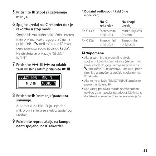 Sony ICD-SX850 - ICD-SX850 Istruzioni per l'uso Serbo