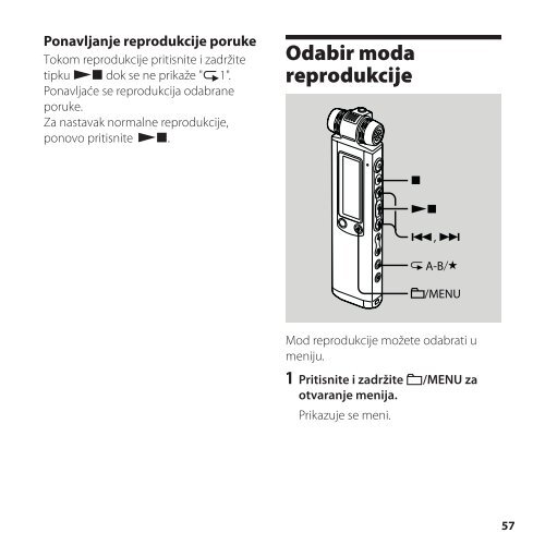 Sony ICD-SX850 - ICD-SX850 Istruzioni per l'uso Serbo