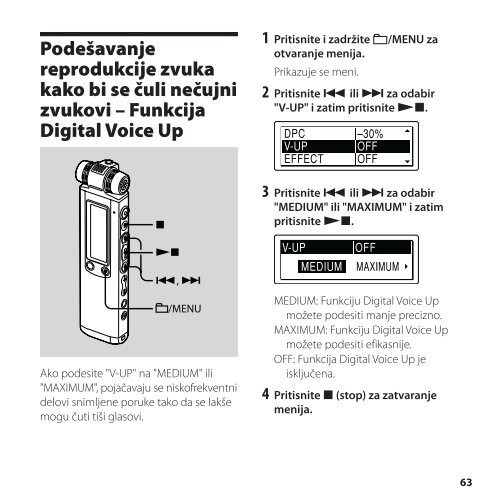 Sony ICD-SX850 - ICD-SX850 Istruzioni per l'uso Serbo