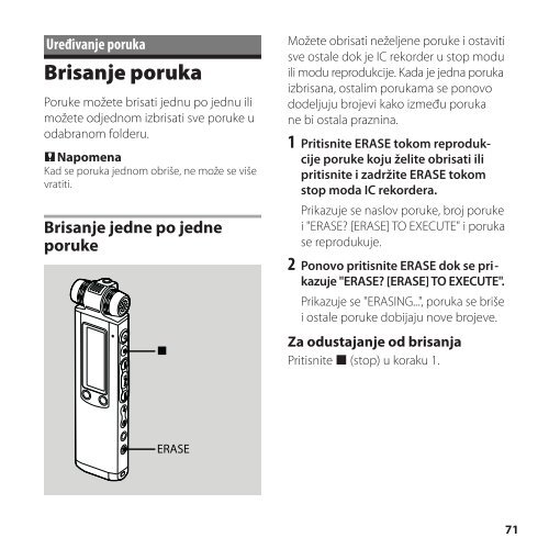 Sony ICD-SX850 - ICD-SX850 Istruzioni per l'uso Serbo