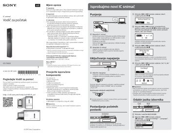 Sony ICD-TX650 - ICD-TX650 Guida di configurazione rapid Croato