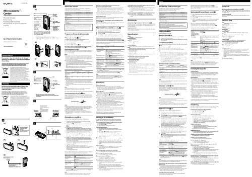 Sony M-475 - M-475 Istruzioni per l'uso Portoghese