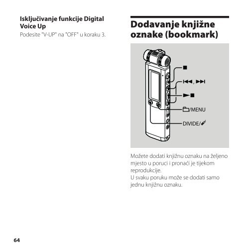 Sony ICD-SX750 - ICD-SX750 Istruzioni per l'uso Croato