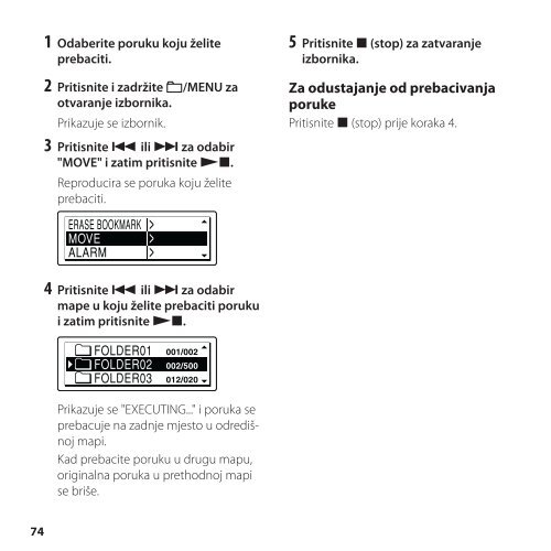 Sony ICD-SX750 - ICD-SX750 Istruzioni per l'uso Croato