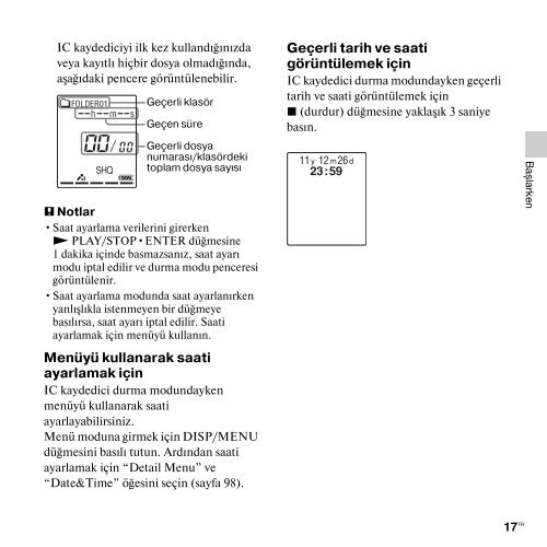 Sony ICD-PX312M - ICD-PX312M Istruzioni per l'uso Turco