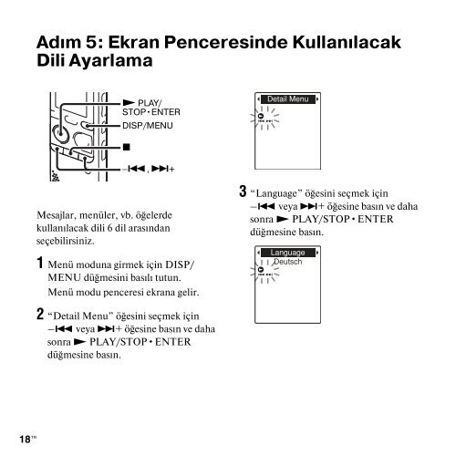 Sony ICD-PX312M - ICD-PX312M Istruzioni per l'uso Turco