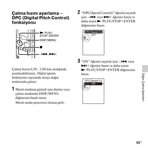 Sony ICD-PX312M - ICD-PX312M Istruzioni per l'uso Turco
