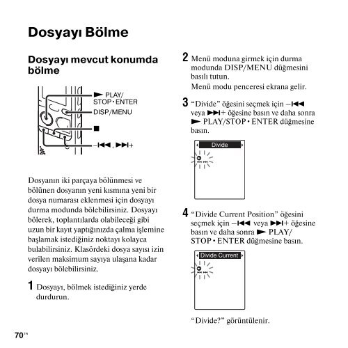 Sony ICD-PX312M - ICD-PX312M Istruzioni per l'uso Turco