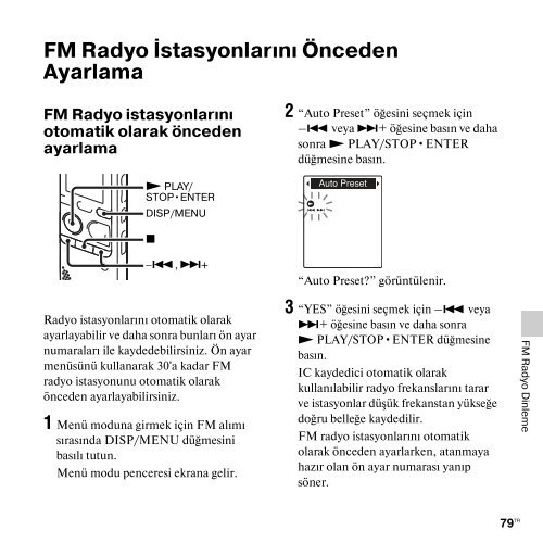 Sony ICD-PX312M - ICD-PX312M Istruzioni per l'uso Turco