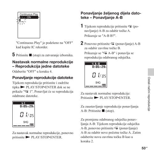 Sony ICD-PX312M - ICD-PX312M Istruzioni per l'uso Croato