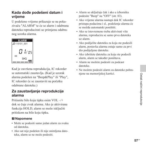 Sony ICD-PX312M - ICD-PX312M Istruzioni per l'uso Croato