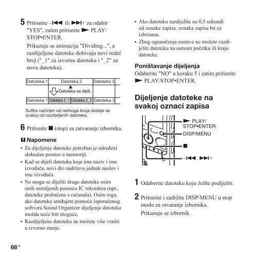 Sony ICD-PX312M - ICD-PX312M Istruzioni per l'uso Croato