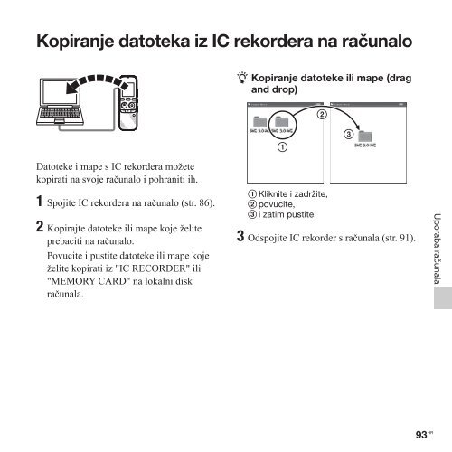 Sony ICD-PX312M - ICD-PX312M Istruzioni per l'uso Croato