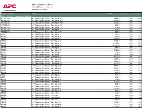 Jul 2010 price list.xlsx - APC