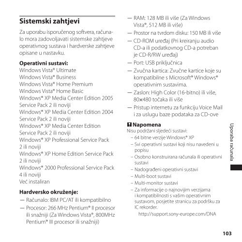 Sony ICD-SX700 - ICD-SX700 Istruzioni per l'uso Croato