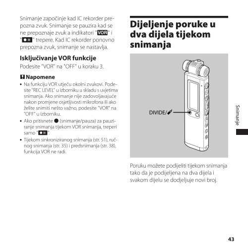 Sony ICD-SX700 - ICD-SX700 Istruzioni per l'uso Croato