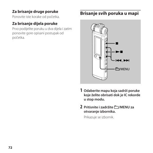 Sony ICD-SX700 - ICD-SX700 Istruzioni per l'uso Croato