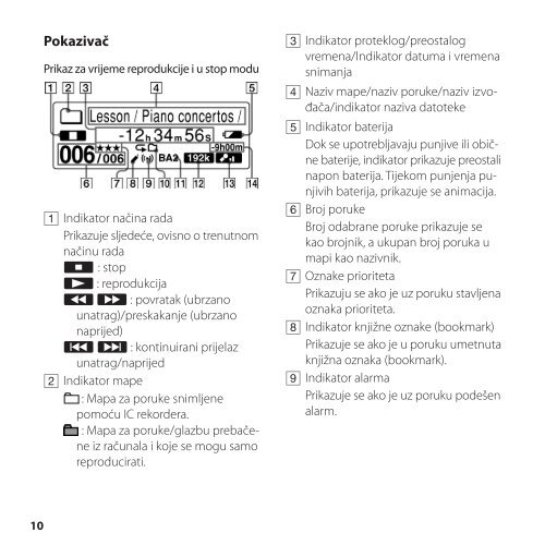 Sony ICD-SX800 - ICD-SX800 Istruzioni per l'uso Croato