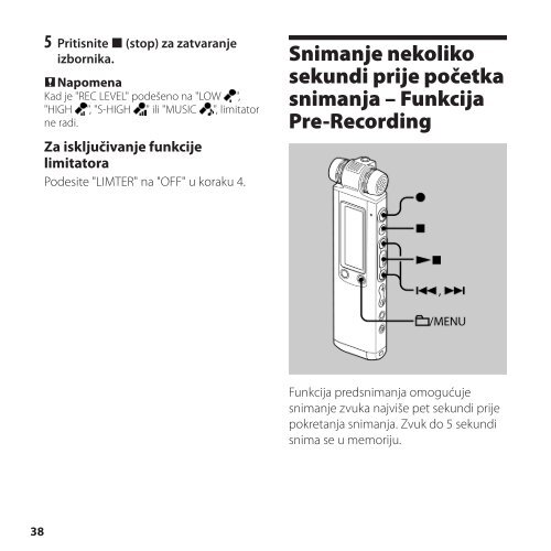 Sony ICD-SX800 - ICD-SX800 Istruzioni per l'uso Croato