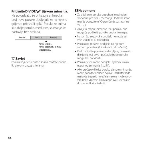 Sony ICD-SX800 - ICD-SX800 Istruzioni per l'uso Croato