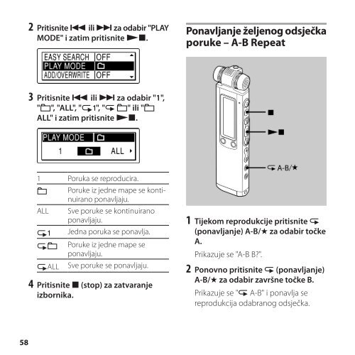 Sony ICD-SX800 - ICD-SX800 Istruzioni per l'uso Croato