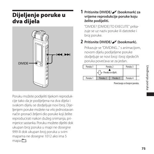 Sony ICD-SX800 - ICD-SX800 Istruzioni per l'uso Croato