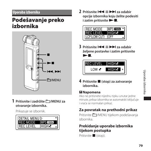 Sony ICD-SX800 - ICD-SX800 Istruzioni per l'uso Croato