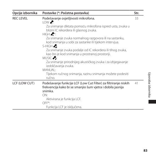 Sony ICD-SX800 - ICD-SX800 Istruzioni per l'uso Croato