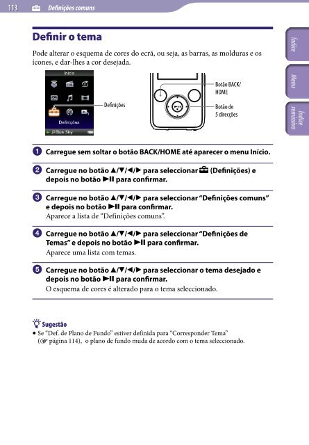 Sony NWZ-S739F - NWZ-S739F Istruzioni per l'uso Portoghese