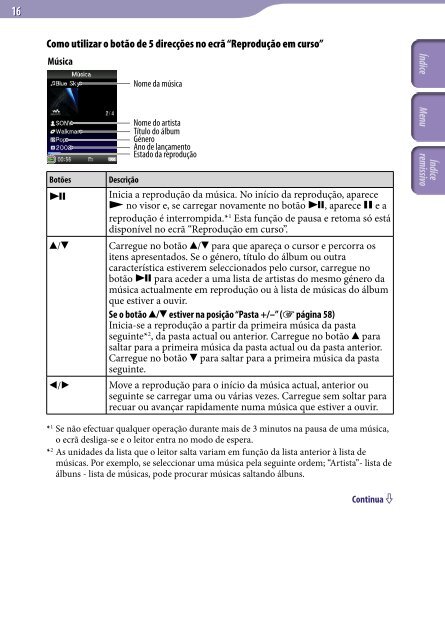 Sony NWZ-S739F - NWZ-S739F Istruzioni per l'uso Portoghese